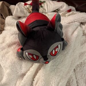 2024 Aphmau Meemeows 12” Mystery Aaron Cat Plush Red Black Gray Perfect Conditio